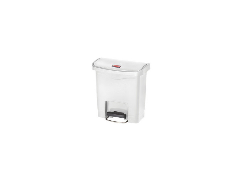 Rubbermaid Collecteur à pédale Slim Jim, 15 litres, blanc
