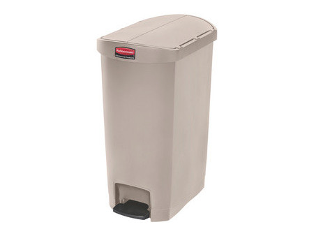 Rubbermaid Collecteur à pédale Slim Jim, 50 litres, beige