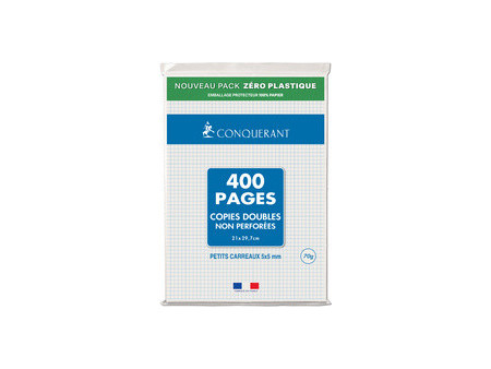 CONQUERANT SEPT Copies doubles, A4, quadrillé, sans marge