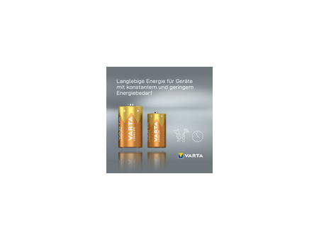VARTA Pile alcaline Longlife, Mono (D), blister de 4