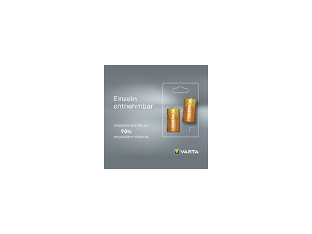 VARTA Pile alcaline Longlife, Mono (D), blister de 4