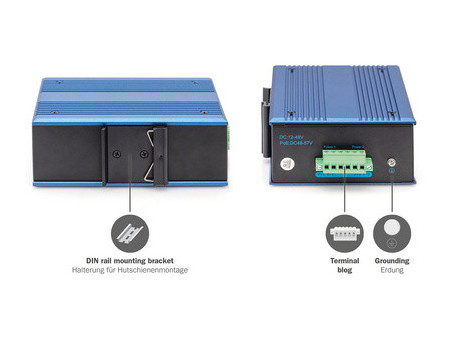 DIGITUS Switch industriel Gigabit Ethernet, 4+2 ports