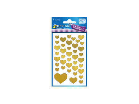 AVERY Zweckform ZDesign Sticker CREATIVE 'Coeurs', doré