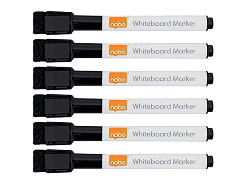 nobo Marqueur pour tableau blanc, set de 6, noir