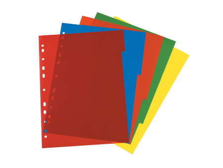 herlitz Intercalaires en plastique, uni, A4, 5 touches