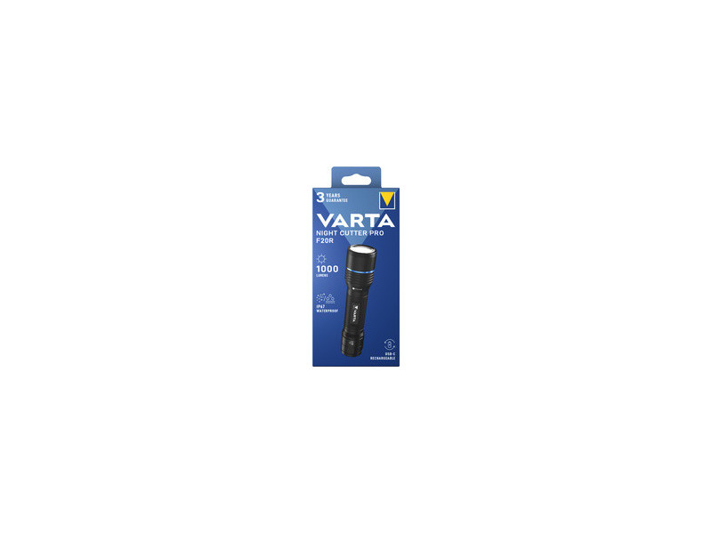 VARTA Lampe de poche premium 'NIGHT CUTTER PRO F20R', noir