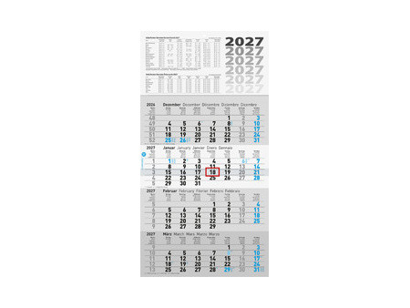 Glocken Calendrier mural '4 mois', 2027, gris