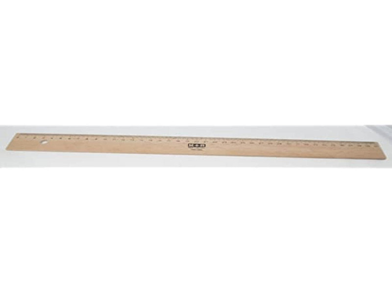 M+R Règle en bois, 400 mm, hêtre, avec insert métallique