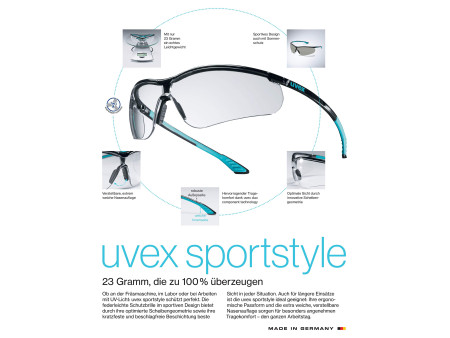 uvex Lunettes de protection sportstyle, verres : gris