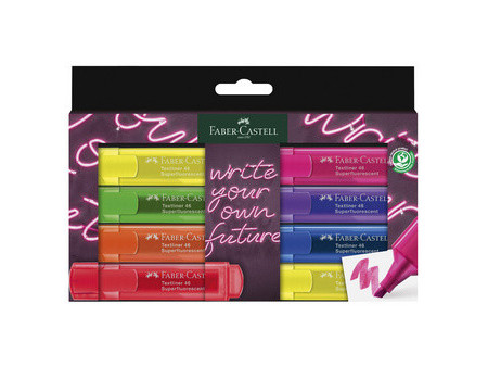 FABER-CASTELL Surligneur TEXTLINER 1546 NEON, étui de 8