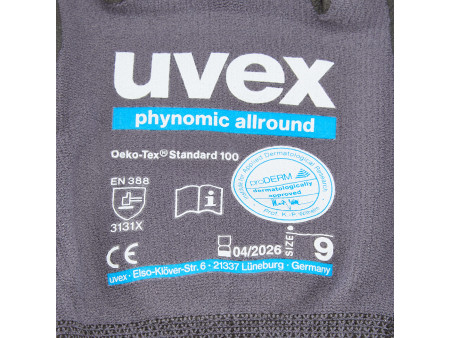 uvex Gants de travail phynomic allround, T. 09