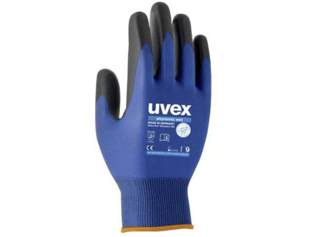 uvex Gants de travail phynomic wet, T. 12, bleu/anthracite