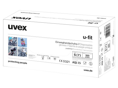 uvex Gant de protection à usage unique u-fit, taille S, bleu