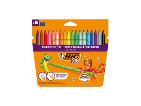 BIC KIDS Feutre Kid Couleur medium, étui en carton de 12
