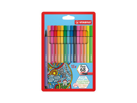 STABILO Feutre Pen 68, étui en plastique de 6