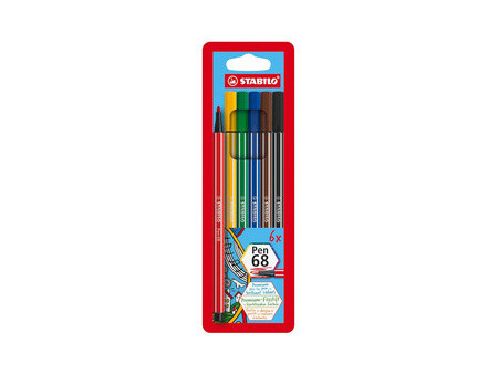 STABILO Feutre Pen 68, étui en plastique de 6