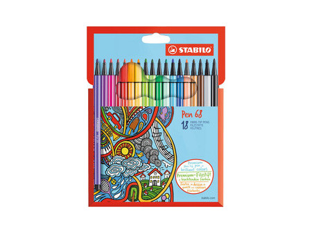 STABILO Feutre Pen 68, étui en plastique de 6