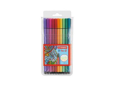 STABILO Feutre Pen 68, étui en plastique de 20