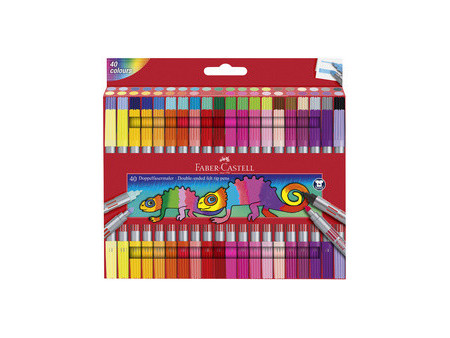 FABER-CASTELL Feutre double pointe, étui de 20