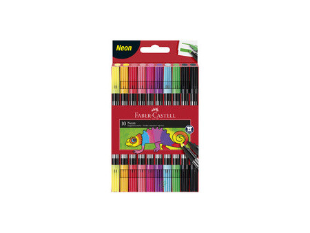 FABER-CASTELL Feutre double pointe Neon, étui de 10