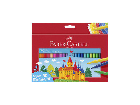 FABER-CASTELL Feutre CASTLE, étui carton de 50 pièces