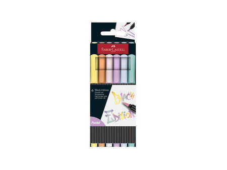 FABER-CASTELL Feutre Black Edition pastel, étui de 6