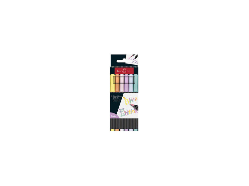 FABER-CASTELL Feutre Black Edition pastel, étui de 6