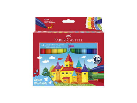 FABER-CASTELL Feutre JUMBO Superwashable, étui de 24