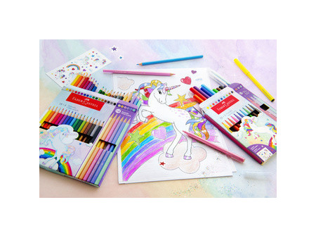 FABER-CASTELL Feutre licorne, étui carton 18+6