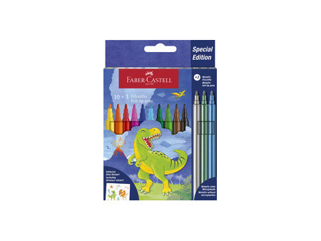 FABER-CASTELL Feutre Dino, étui en carton 10+3