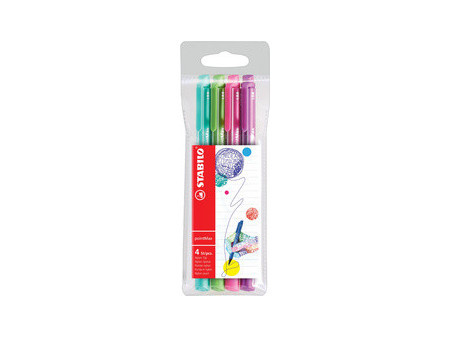 STABILO Stylo-feutre pointMax, étui plastique de 4, Pastell