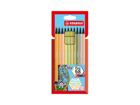 STABILO Feutre de coloriage Pen 68, étui carton de 18