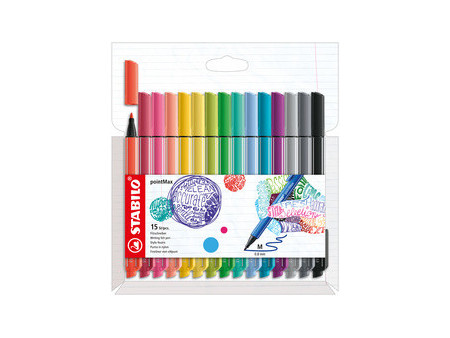 STABILO Stylo-feutre pointMax, étui carton de 15