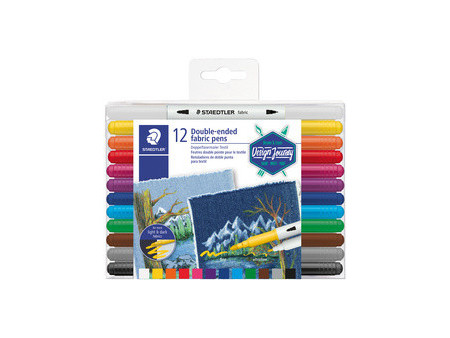 STAEDTLER Feutre double pointe textile, étui de 12