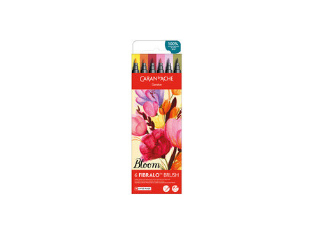 CARAN D'ACHE Feutre FIBRALO Brush MARINE, set de 6