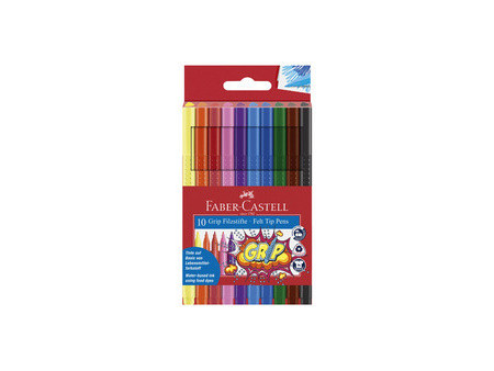 FABER-CASTELL Stylo feutre GRIP COLOUR MARKER, étui de 10