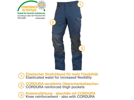 uvex Pantalon cargo regular fit suXXeed, bleu nuit,taille 32