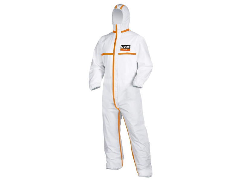 uvex Combinaison de protection jetable 4B, L, blanc/orange
