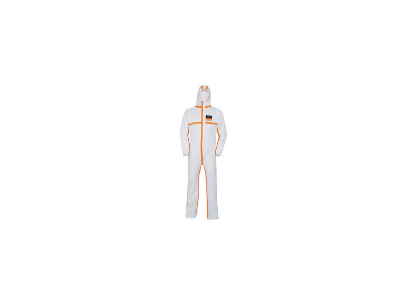 uvex Combinaison de protection jetable 4B, 3XL, blanc/orange