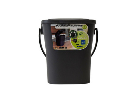 EDA Poubelle à compost, 6 litres, anthracite