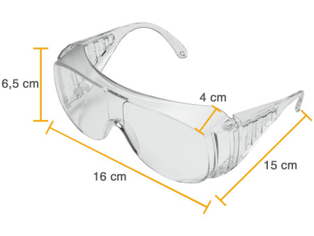 uvex Surlunettes, verres: transparent, monture: incolore