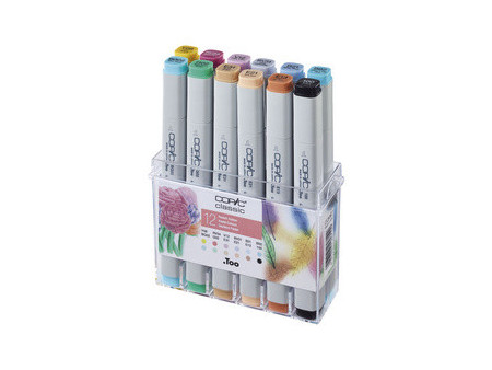 COPIC Marqueur classic, kit de 12 couleurs pastel