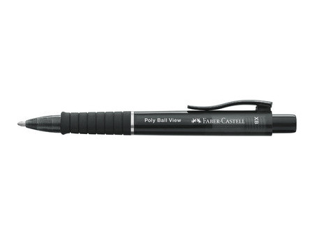 FABER-CASTELL Stylo à bille rétractable POLY BALL VIEW, noir