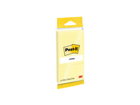Post-it Bloc-note adhésif, 76 x 127 mm, jaune, blister