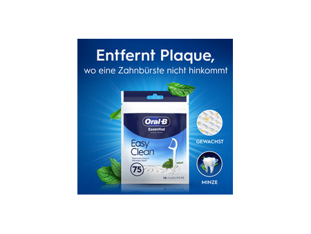 Oral-B Porte-fil dentaire Essential Floss, 75 pièces, menthe