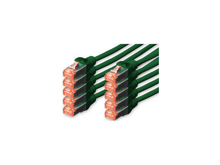 DIGITUS Câble de brassage Cat.6, S/FTP, 1,0 m, par 10, gris