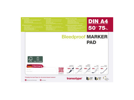 transotype Bloc pour marqueur, A2, 75 g/m2, 50 feuilles