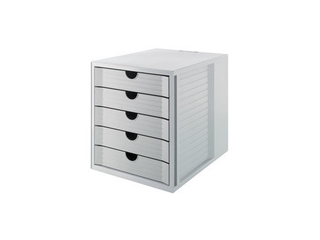 HAN Module de classement SYSTEM BOX KARMA, 5 tiroirs, gris/
