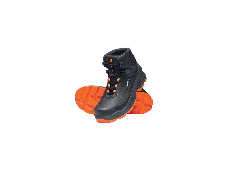 uvex 3 Chaussures montantes S3, noir/orange, pointure 39