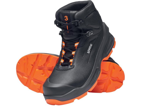uvex 3 Chaussures montantes S3, noir/orange, pointure 42